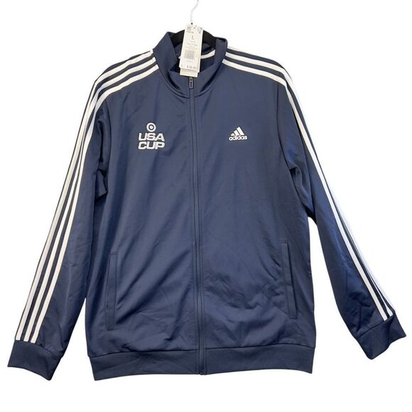 ⚽Nwt ADIDAS UAS CUP TRACK Jacket Navy Blue Men’s Size large - Picture 1 of 9